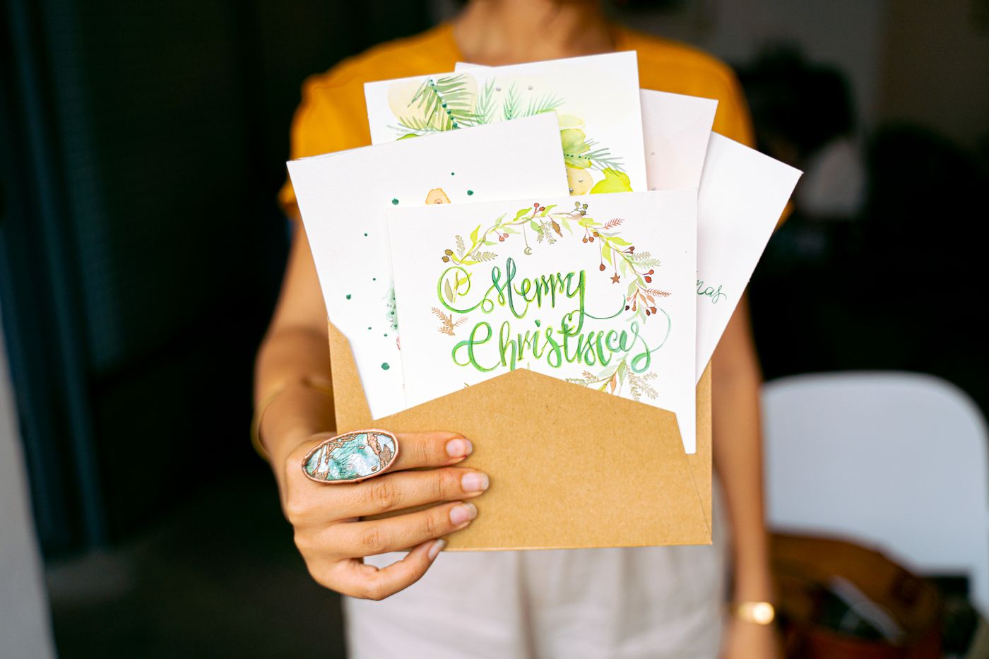 Carte et enveloppe, faire-part de naissance